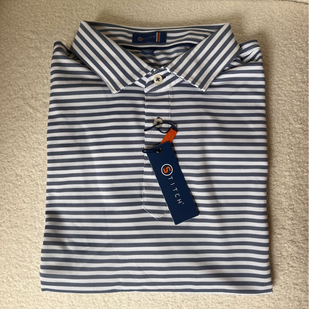 Stitch Golf new club stripe polo